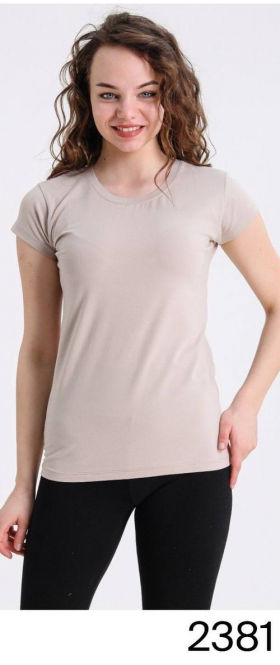 No Brand 2381 beige (лето) футболка женские