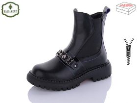 No Brand 2107B black/purple (зима) ботинки детские