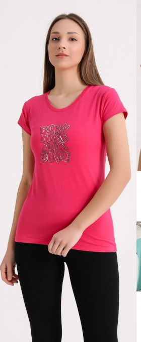 No Brand 2383 pink (лето) футболка женские