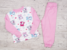 No Brand 1532 pink (деми) пижама детские