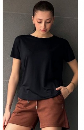 No Brand RL1025 black (лето) футболка женские
