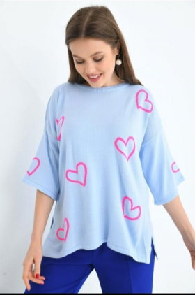 No Brand 4236 l.blue (деми) свитер женские