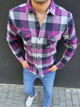 No Brand S3291 lilac (деми) рубашка мужские