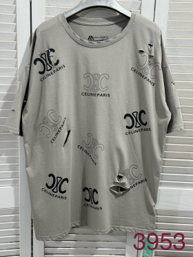 No Brand 3953 grey (лето) футболка женские