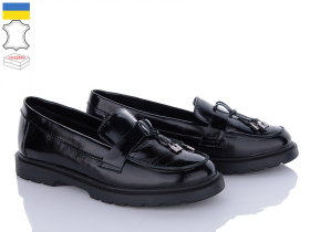 No Brand 1123 чорний лак (деми) туфли женские