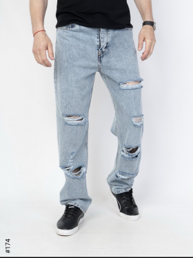 No Brand 174 l.blue (лето) джинсы мужские