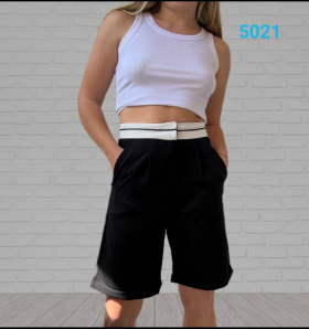No Brand 5021 black (лето) шорты женские