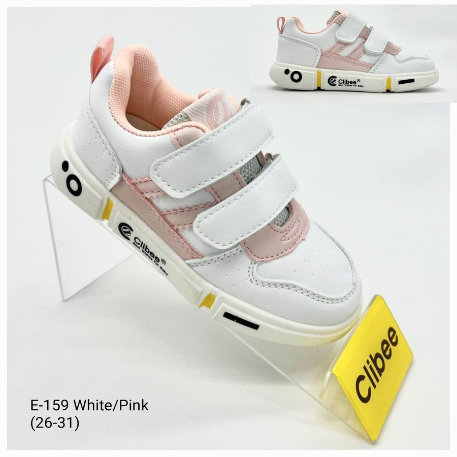 Clibee Apa-E159 white-pink (деми) кроссовки детские