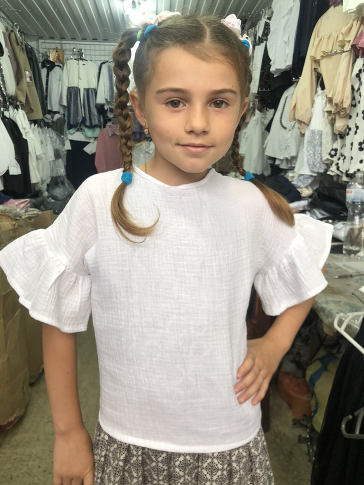 No Brand EL77 white (лето) блузка детские