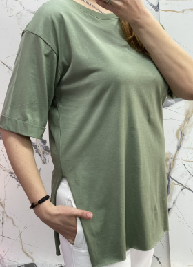 No Brand 4718 green (лето) футболка женские