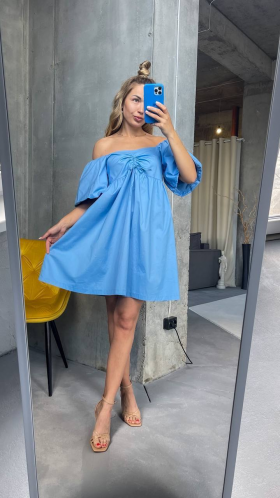 No Brand 0376 l.blue (лето) платье женские