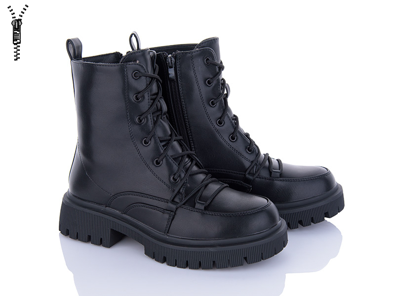 Violeta M22-M8242-1 black (зима) ботинки женские