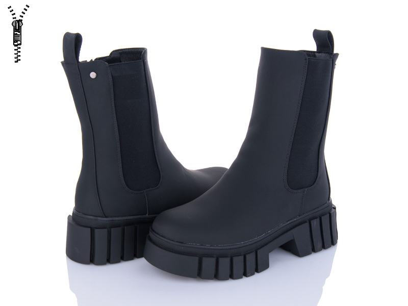 Violeta M24-M8227-1 black (зима) ботинки женские