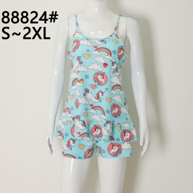No Brand 88824 l.blue (лето) пижама женские