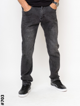 No Brand 703 grey (деми) джинсы мужские