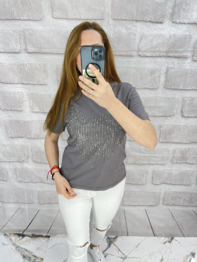 No Brand 4746 grey (лето) футболка женские