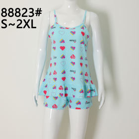 No Brand 88823 l.blue (лето) пижама женские