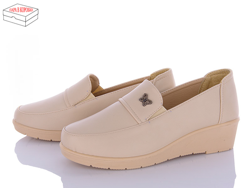 Minghong 799 beige (деми) туфли женские