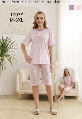 No Brand 1797 pink (лето) пижама женские