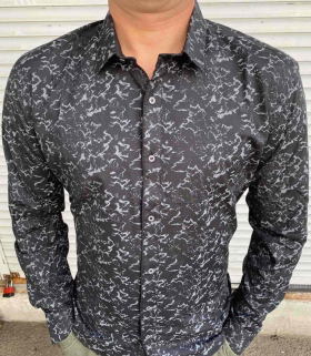 Fmt S2156 black (деми) рубашка мужские