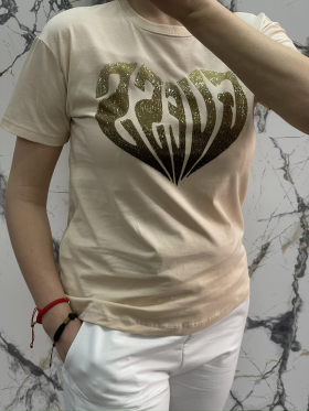 No Brand 4750 beige (лето) футболка женские