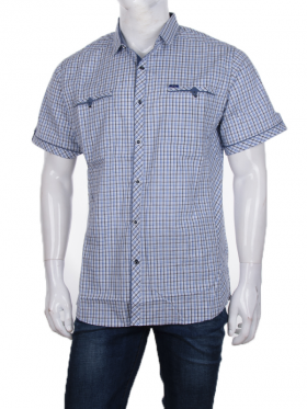No Brand A315-1 l.blue батал (лето) рубашка мужские