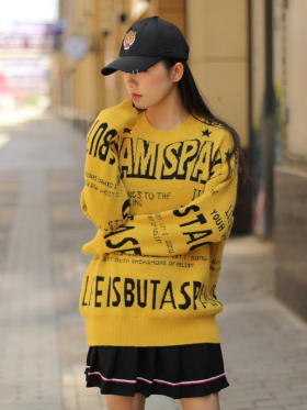 No Brand 26301 yellow (зима) свитер женские