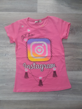 No Brand 8451 pink (літо) футболка дитячі