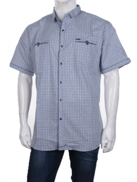 No Brand A315-2 l.blue батал (лето) рубашка мужские
