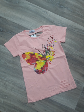 No Brand 8495 peach (літо) футболка дитячі