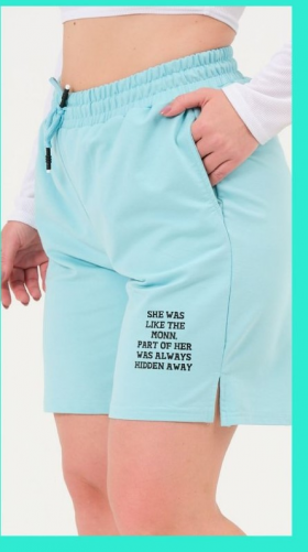 No Brand 8005 l.blue (лето) шорты женские