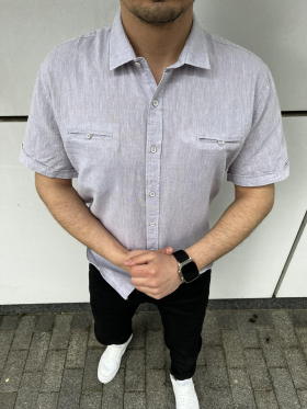 No Brand 1701 grey (лето) рубашка мужские