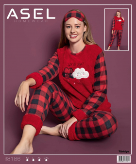 No Brand 8186 red (зима) піжама жіночі