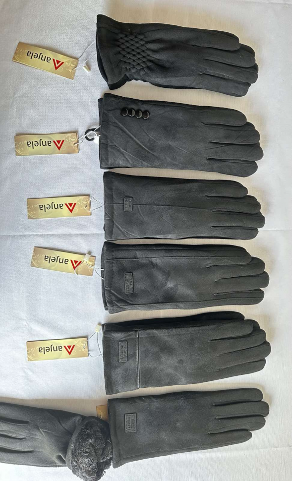 No Brand 16 black (зима) перчатки женские
