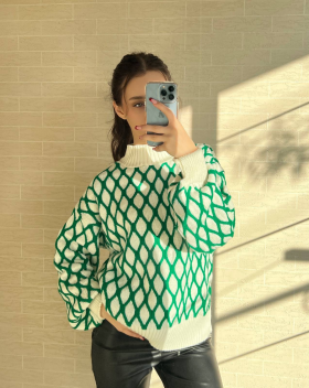 No Brand 2422 green (зима) свитер женские