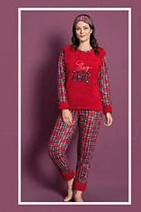 No Brand 820102 red (зима) пижама женские