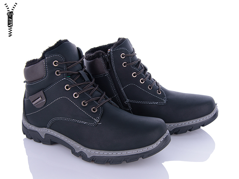 No Brand MX2303 black (зима) ботинки мужские