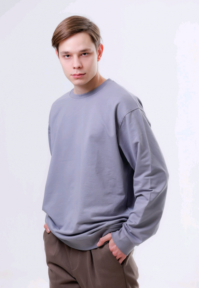 No Brand 5904 grey (деми) свитер мужские