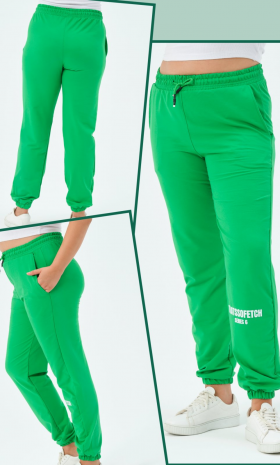 No Brand 8100 green (деми) штаны спорт женские