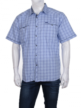 No Brand A516-1 l.blue батал (лето) рубашка мужские