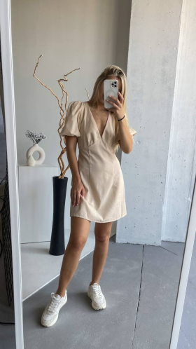 No Brand 0487 beige (лето) платье женские