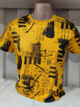 No Brand 1265 yellow (лето) футболка мужские