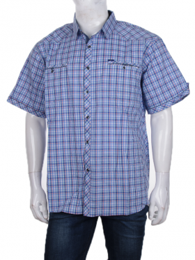 No Brand A516-2 l.blue батал (лето) рубашка мужские