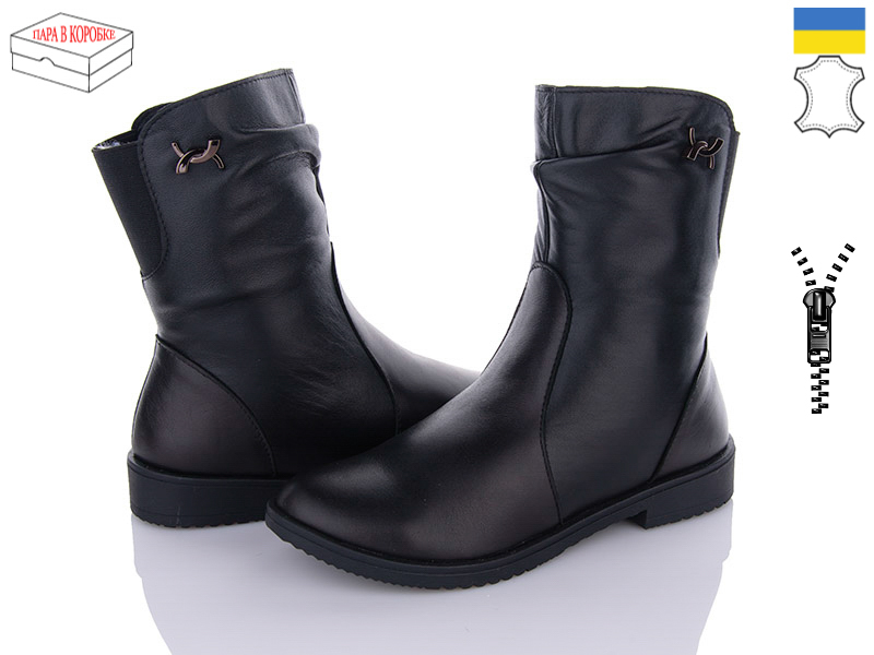Crumina 1027 черний (зима) черевики жіночі