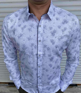 No Brand 32858 l.blue (деми) рубашка мужские