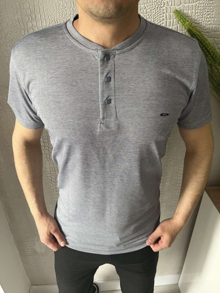No Brand 1773 grey (лето) футболка мужские