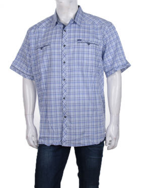 No Brand A516-3 l.blue батал (лето) рубашка мужские