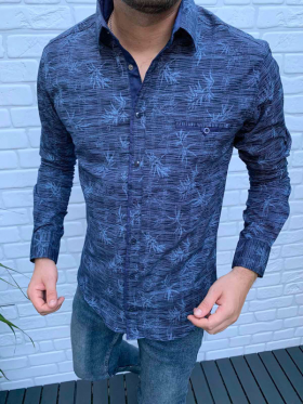 No Brand R497 blue (демі) сорочка чоловіча