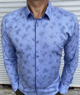 No Brand 32859 l.blue (деми) рубашка мужские