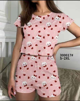 No Brand 300017 pink (літо) піжама жіночі